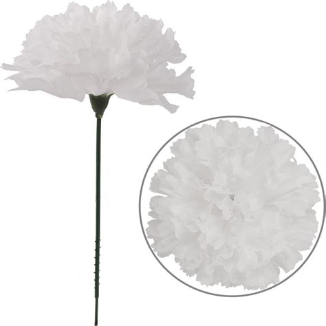 white silk carnation picks artificial flower heads for weddings decorations diy decor 200