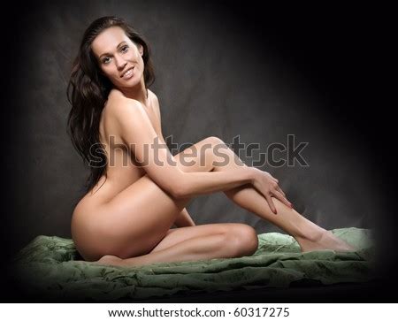 Naked Beautiful Woman Posing On Black Background Fine Art Style Great