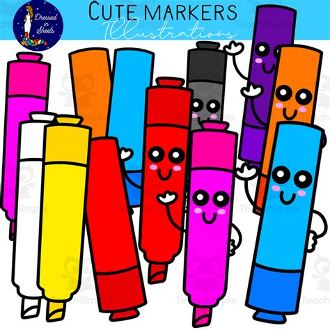 Cute Markers Clip Art By Teach Simple