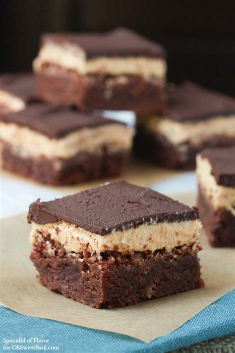 Chocolate Peanut Butter Triple Layer Brownies Oh Sweet Basil Eat