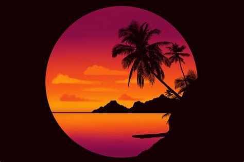 Easy Drawing Tutorial For Procreate Drawing A Tropical Sunset In 2021