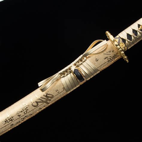 Golden Katana Handmade Japanese Katana Sword 1045 Carbon Steel With
