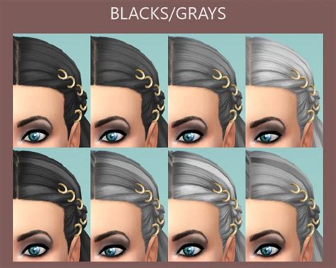 Sims 4 Hairs ~ Mod The Sims Braids With Rings Hair Recolored By Simmiller