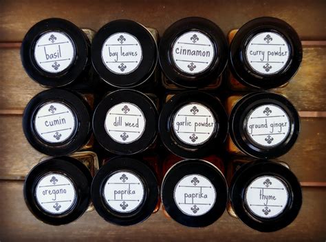 Finding Bonggamom Printable Spice Bottle Labels