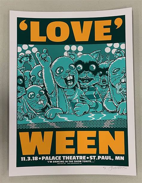 Original Silkscreen Concert Poster For Ween At The Palace Theatre In St