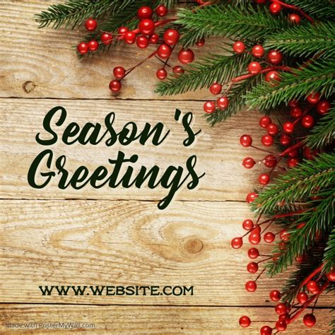 Plantilla De Season Greetings Wishes Postermywall