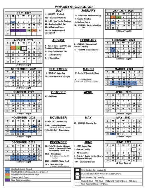 2022 2023 School Calendar Template Two Year Calendar Printable Inonoicu