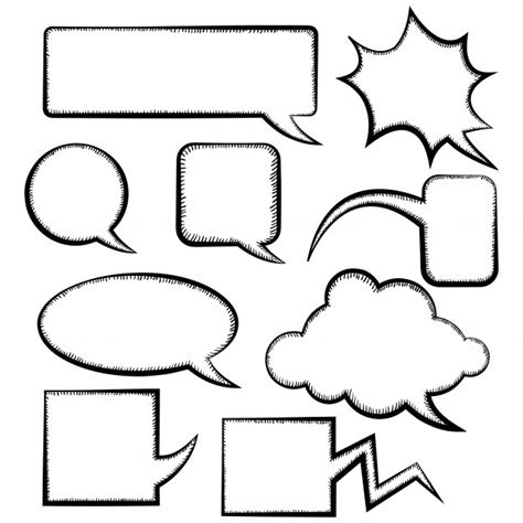 And to answer the most common question: Set of different speech bubble templates doodle style ...
