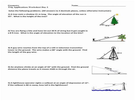 Right Triangle Trigonometry Worksheet Answers Awesome Trig Word