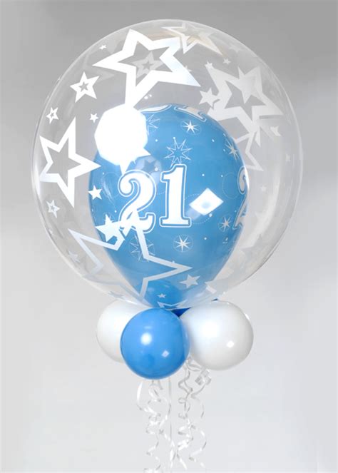 Turquoise Blue 21st Birthday Bubble Balloon Decoration