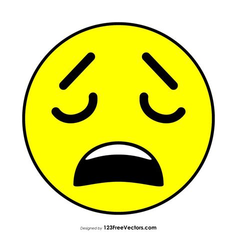Weary Face Emoji Vector Download Emoji Emotions Preschool Vector