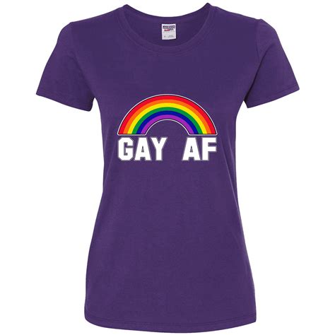 Wild Bobby Gay Af Cute Rainbow Lgbt Pride Womens Graphic T Shirt