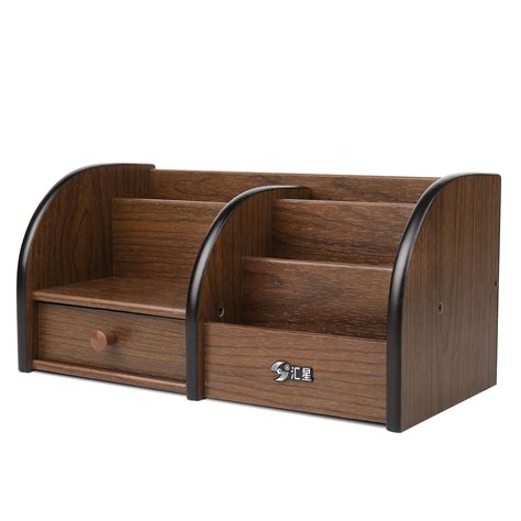 wooden desk organizer sorter drawers tabletop shelf rack shelf pen holder caddy ebay