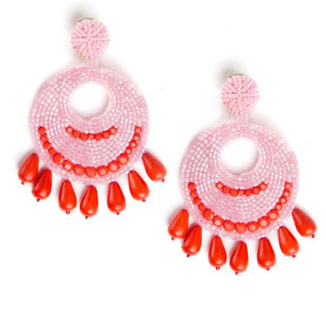 Pink Fully Beaded Earrings Beaded Earrings Preppy Jewelry Beaded