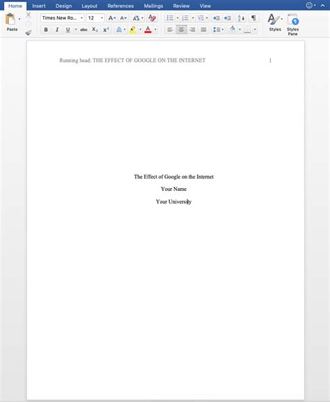New Apa Research Paper Cover Page Format Model Essay