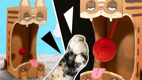 Diy Cat Toy From Cardboard Easy And Fun Craft Projects For Cats Youtube