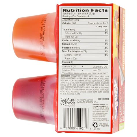 Snack Pack Strawberry And Orange Gelatin 4 Ct 325 Oz Shipt
