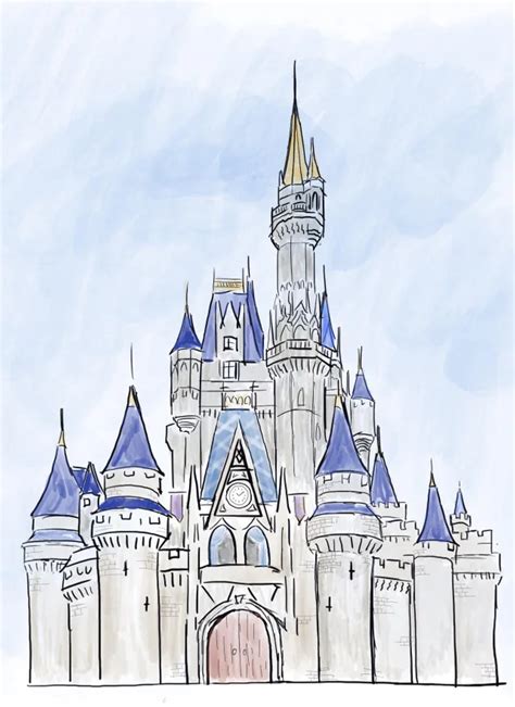 I Wanted To Try Digital Sketching So I Drew Cinderellas Castle On My