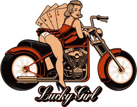 girl on motorcycle clipart