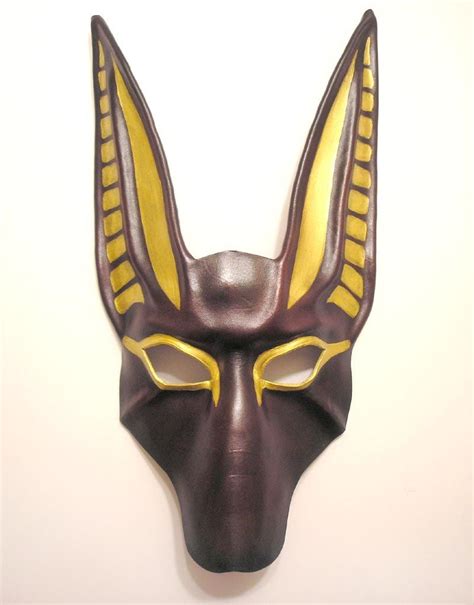 Anubis Leather Mask Larger Size Longer Ears In Deep Reddish Etsy