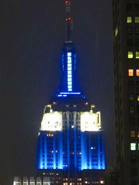 The Empire State Building Lit Up In Blue And White Last Ni Flickr