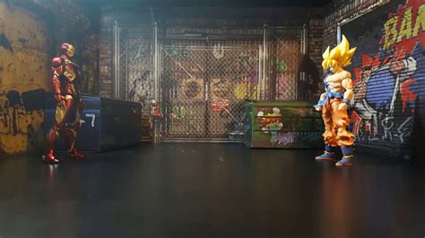 Goku Vs Iron Man Stop Motion Fight Youtube
