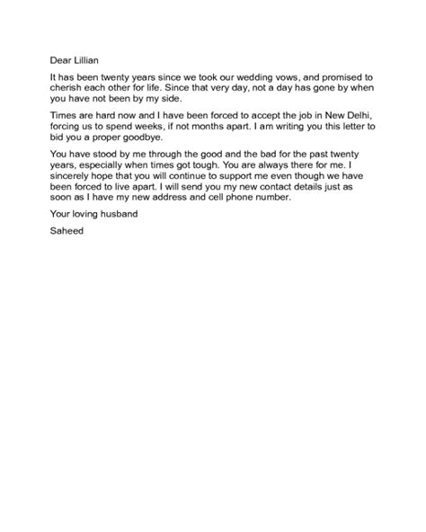 Goodbye Letter To Wife Sample Edit Fill Sign Online Handypdf