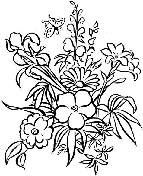 Dibujo De Ramo De Flores Para Colorear Y Pintar 28980