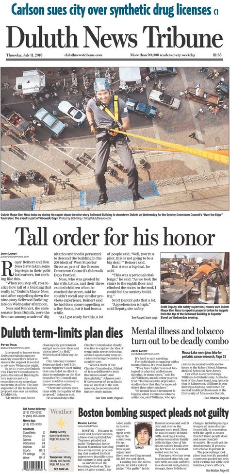 Duluth News Tribune Published In Duluth Minnesota Usa Moose Lake Duluth Tribune