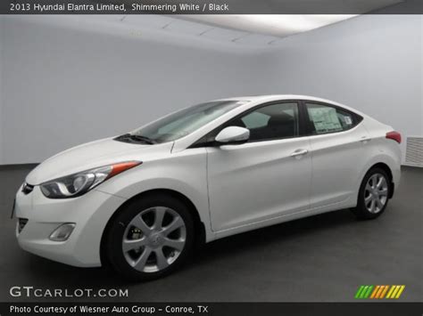 Hyundai limited with radiant silver exterior and black interior features a 4 cylinder engine with 148 hp at 6500 rpm*. Shimmering White - 2013 Hyundai Elantra Limited - Black ...