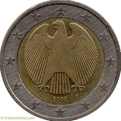2002 2 Euros Allemagne Monnaies Euros Valeur Faciale 2 Euros