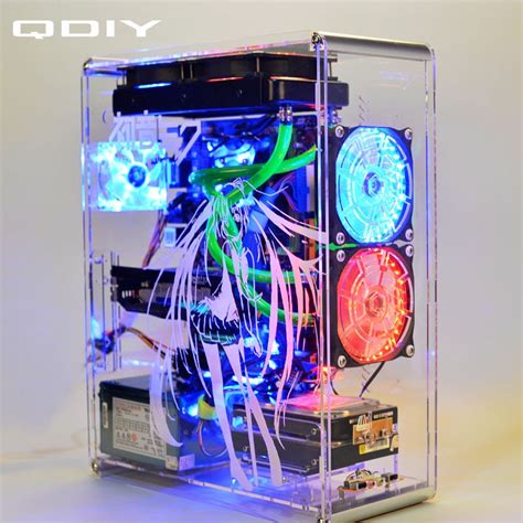 Qdiy Pc A006sm Microatx Clear Acrylic Computer Case Pc
