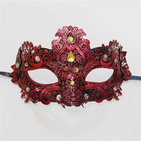 Red Masquerade Mask Masquerade Ball Mask Glamorous Red Lace