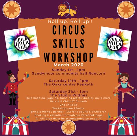 Circus Skills Workshop March 2020 The Oaks Centre Penketh