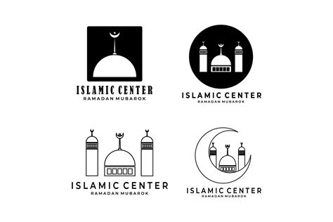 Set Or Bundle Mosque Islamic Center Logo Graphic By Hfz13 · Creative