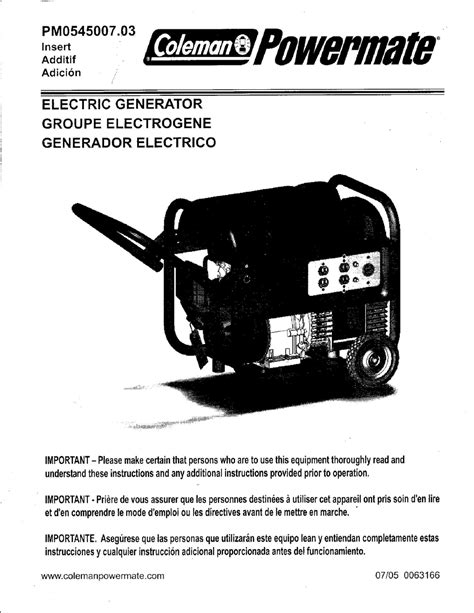 Powermate 6250 Generator Parts Manual Wiring Core