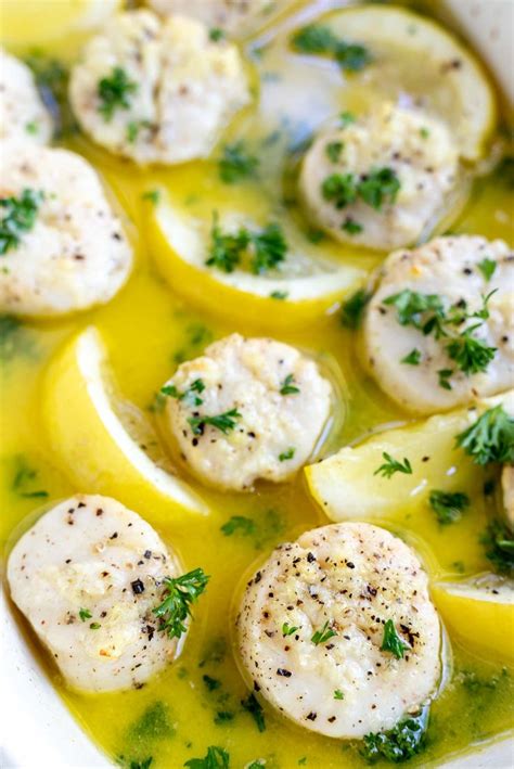 Get full nutrition facts and other common serving sizes of scallops including 1 oz of cooked and 100 g. For a simple yet impressive meal make these Lemon Garlic Baked Scallops. This easy dinner recipe ...