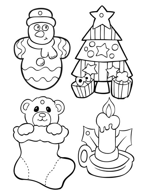 Dibujos de adornos de Navidad para colorear