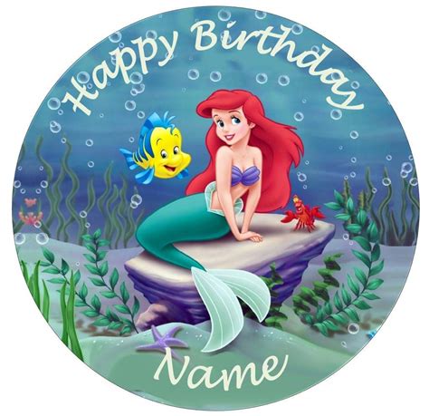 Buy Ariel The Little Mermaid Edible Icing Cake Topper 75inch Round Online At Desertcartkenya