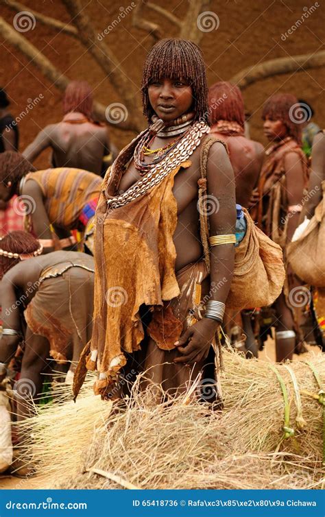 Ethnic Hamer Woman In The Traditional Dress From Ethiopia Editorial