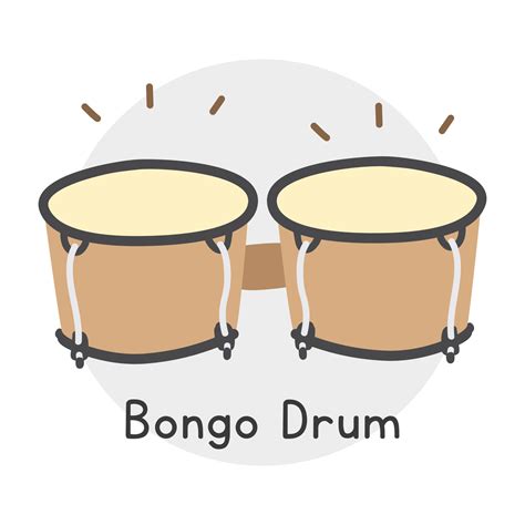 Bongo Drum Clipart Cartoon Style Simple Cute Brown Bongo Drums Percussion Musical Instrument