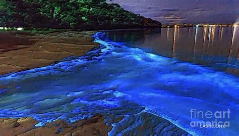 Fluorescent Ocean Digital Art By Rudy Castillo Pixels