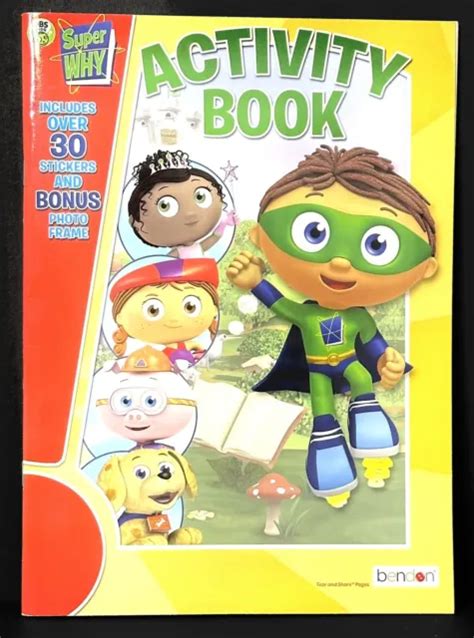 Pbs Kids Super Why Coloring And Activity Book With Stickers By Bendon