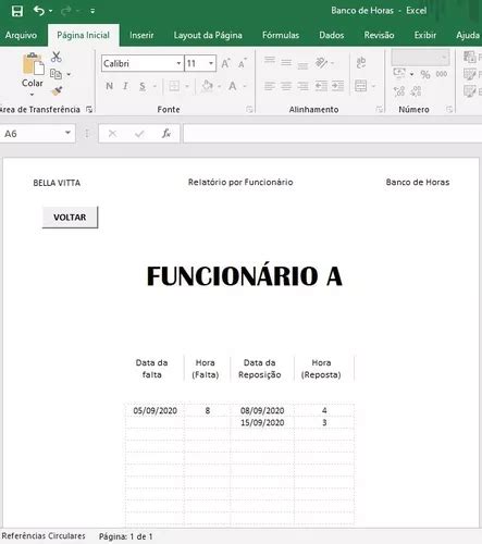 Planilha De Banco De Horas Dinâmica Com Relatório R em Rio de Janeiro Rio de Janeiro