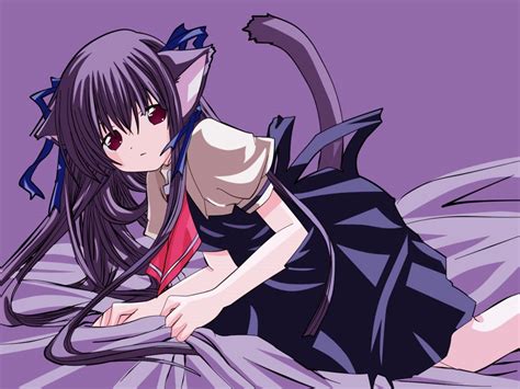 The Anime World Purple Anime Kitty Girl