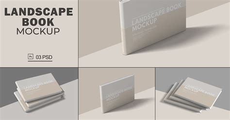 Landscape Book Mockup Product Mockups Ft 85x11 And Cover Envato Elements