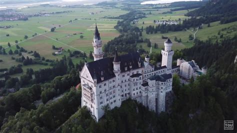 Neuschwanstein Castle New Swanstone Castle Germany 4k Drone Shot