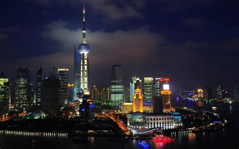 2560x1600 China Night Home Skyscraper Lights Building River