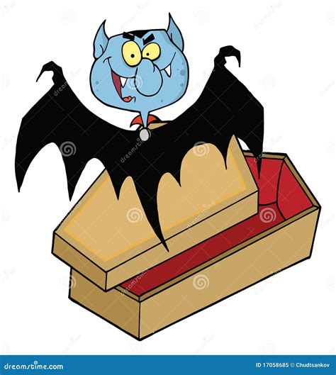 Happy Vampire Out Of The Coffin Stock Vector Illustration Of Vector