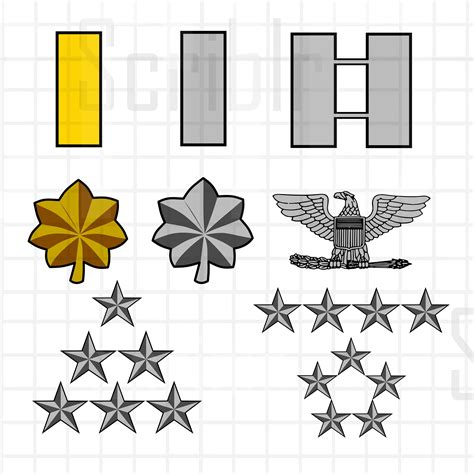 Army Air Force Marines Officer Rank Vectors SVG Cut Files Etsy